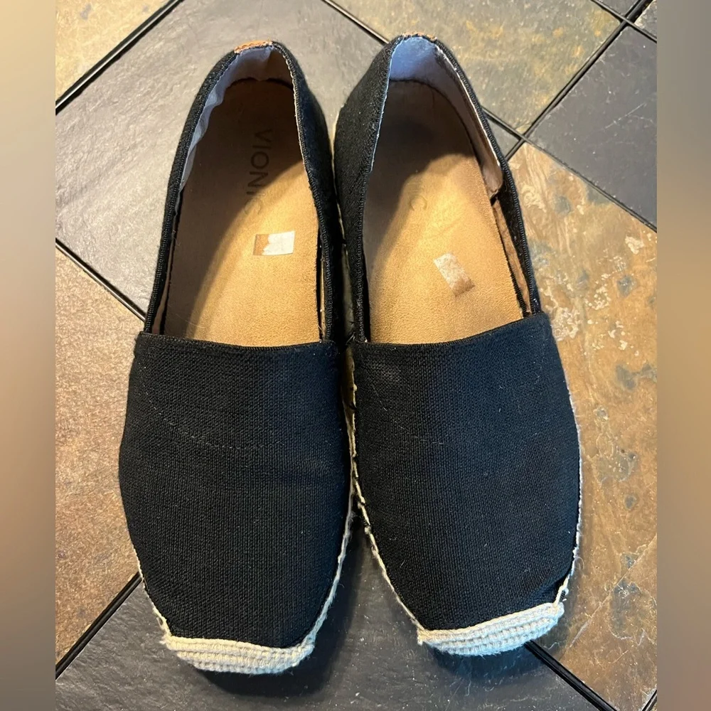 Vionic Black Espadrille Slip-Ons
